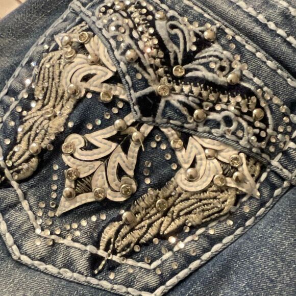 SKY Ladie’s Classic Bling Pockets Bootcut Jeans - Picture 7 of 13